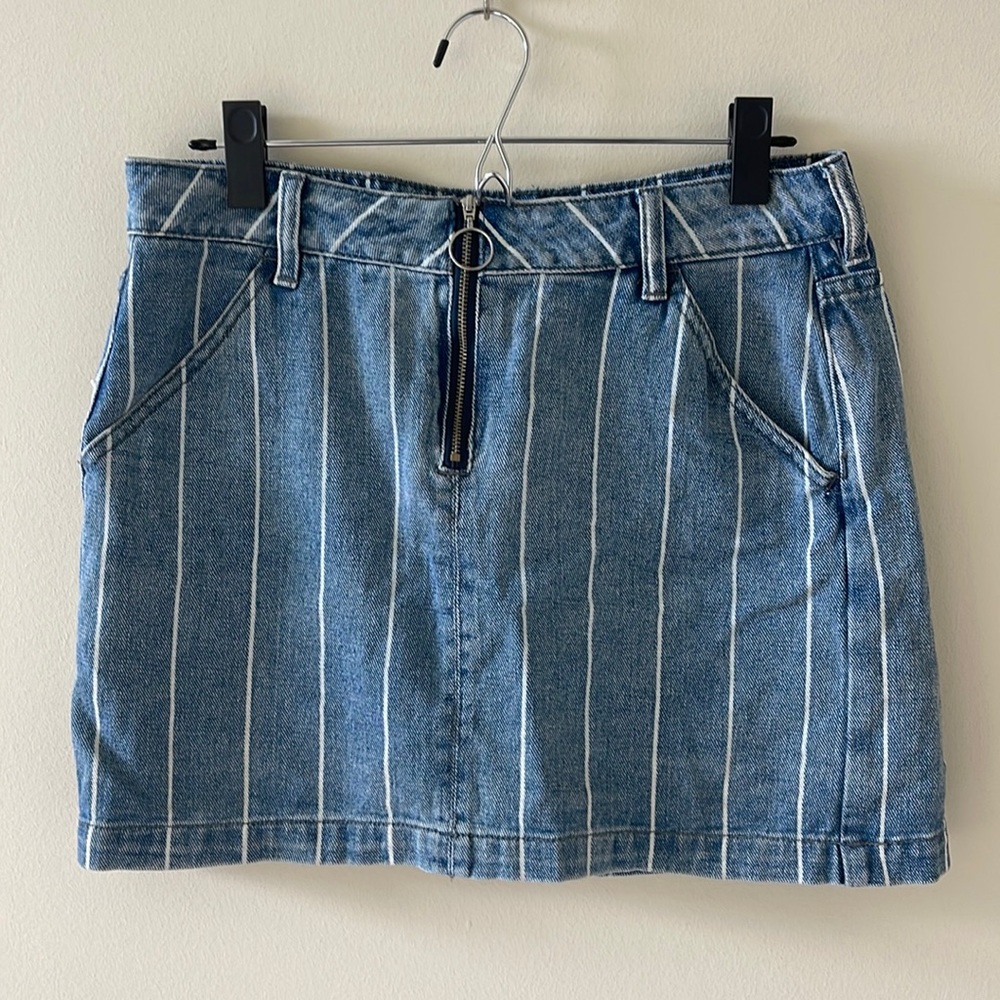 pacsun striped denim skirt